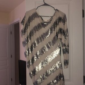 Sliver and white dress